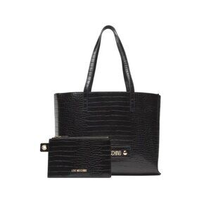 LOVE MOSCHINO WOMEN'S HANDBAG BAG BORSA PU NERO PU NERO JC4425PP0FKS0